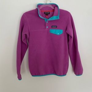 Patagonia Retro Synchilla Snap-T Fleece Pullover XXS purple teal
